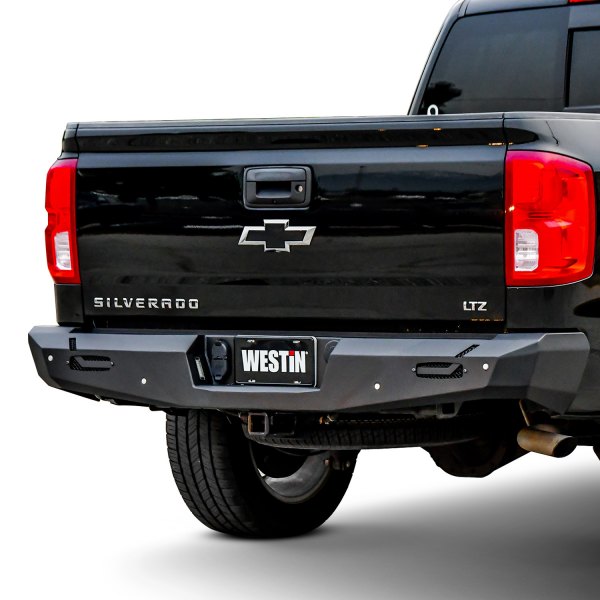 Picture of Westin Automotive WES58-421005 Pro-Series Full Width Powder Coat Rear HD Bumper for 2014-2019 Chevy Silverado 1500&#44; Black