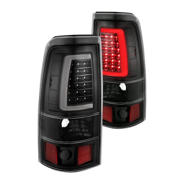 HD LED Tail Lights - Black with Clear Lens - For 2003-2006 Chevy Silverado