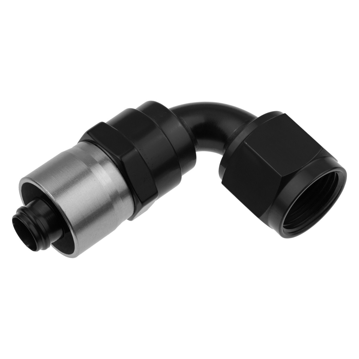 RHP7090-06-2 06 An 90 deg Crimp Style Hose End, Black