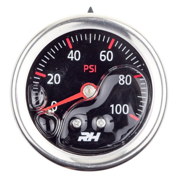 0.12 in. NPT Inlet 100psi Plain Black Liquid Filled Fuel Pressure Guage