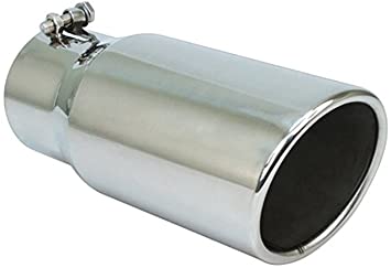 4 x 5 in. Diesel Series Round Rolled Edge Angle Cut Bolt-On Exhaust Tip