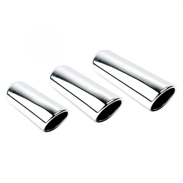 2.5 in. Inlet 4 in. Outlet 18 in. Length Texas Series Round Rolled Edge Angle Cut Exhaust Tip