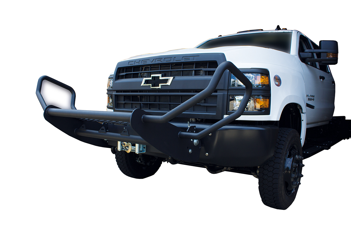 GOIET004 Winch Style Grille Guard with Carrier for The Chevy C4500-6500