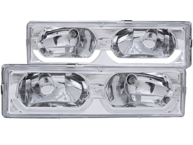 Picture of Anzo USA ANZ111300 Low-Brow Style Headlight for Chevrolet&#44; Chrome & Clear - Full Size