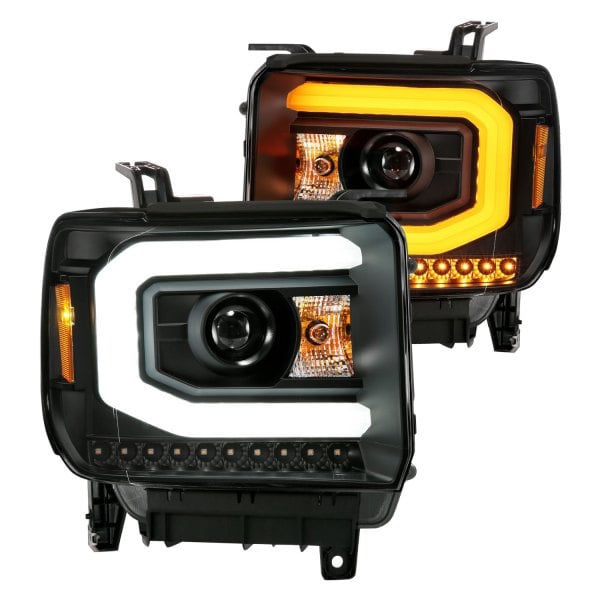 Switchback U-Bar Projector Headlights with LED Turn Signal for 2014-2015 Sierra 1500