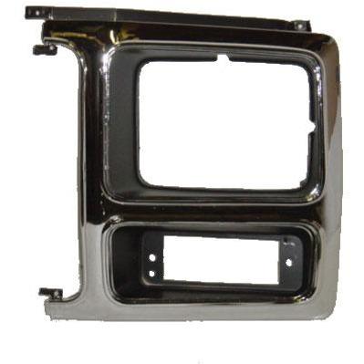 Left Hand Headlamp Door for 1980-1986 Ford Pickup & Bronco, Chrome & Black