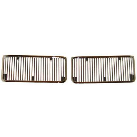 SHE707-28-6 2 Piece Hood Inserts Set with Trim for 1968-1969 Chevelle & El Camino SS-396, Chrome & Black