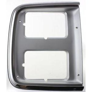 Right Hand Headlamp Door with Dual Rectangle Headlamp for 1985-1991 Chevy & Van, Chrome & Silver