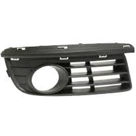 SHE9532A-99-4 Right Hand Front Bumper Outer Grille with Fog Lamp Hole for 2005-2010 Jetta SDN Gen5, Matte Black