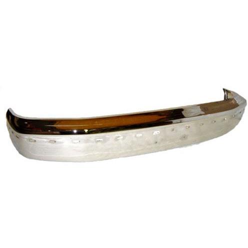 Front Bumper with Pad Holes for 1992-1996 Ford Pickup F150 & 1992-1998 Ford F250 & F350, Chrome