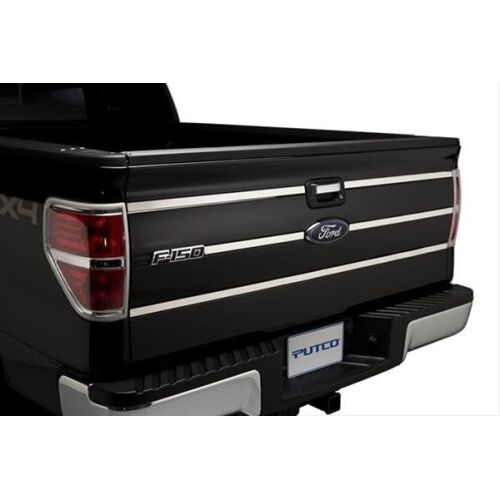 PUT402702 Tailgate Trim with 3 Horizontal Lines for 2009-2014 Ford F-150 - Stainless Steel