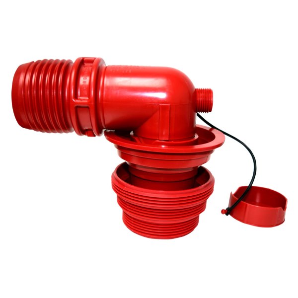 EZ Coupler 90 deg Sewer Adapter & Thread Attachment, Red
