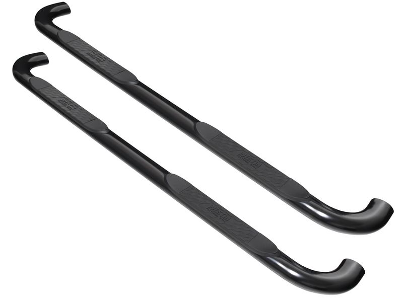 Platinum Black Oval Tube Step Bars - Cab Length - 4in. Wide - Durable Design