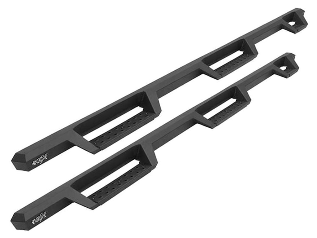 WES56-534585 HDX Drop Wheel-to-Wheel Nerf Step Bars for 2007-2018 Silverado Sierra 2500 & 3500 Crew Cab, Powder Coated Black