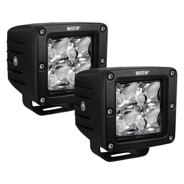 3.2 x 3 in. 5W Cree Flood Beam HyperQ LED Auxiliary Light - Set of 2