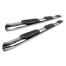 5 in. W2W Oval Nerf Bars for 2019-C Silverado & Sierra 1500 Crew Cab Stainless Steel Pro Traxx