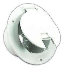 Deluxe Round Electric Cable Hatch with Back, Polar White