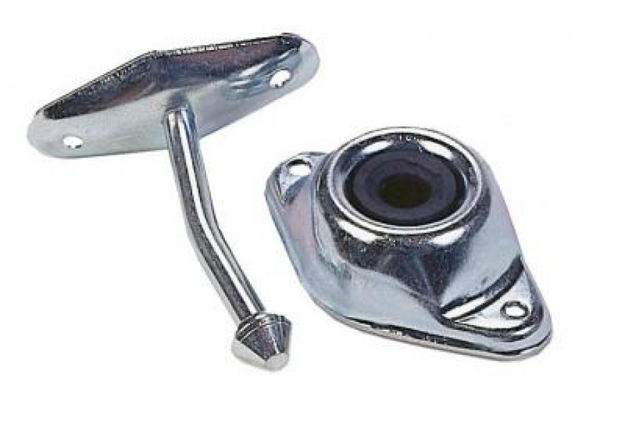 3 in. Angled Plunger Silver Steel Door Holder