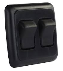 JRP12235 Double Rocker Switch Assembly with Bezel, Black