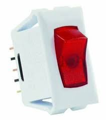 12V On, Off Illuminated Switch, Red & White