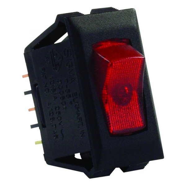 JRP12515 120V Single SPST On & Off Rectangular Illuminated Multi Purpose Switch - Black & Red -  JR PRODUCTS