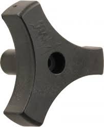 0.56 in. Tri-lug Window Knob, Black