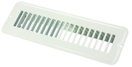 2 x 10 in. Undampered Metal Heating & Cooling Floor Register, White