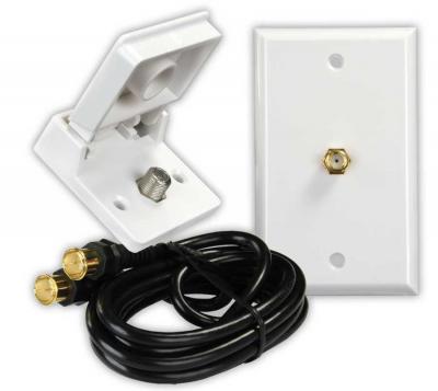Interior & Exterior Cable TV Installation Kit - White