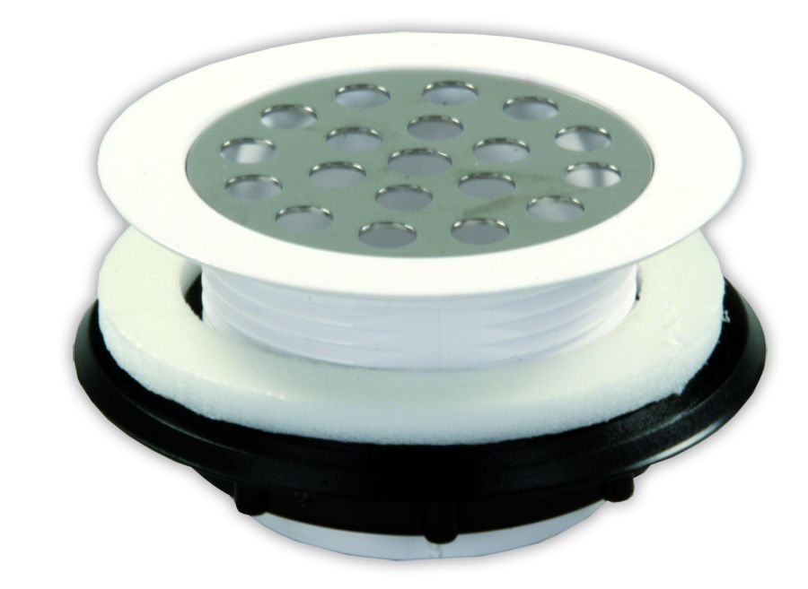 JRP95155 Plastic Bath & Shower Strainer with Grid, White