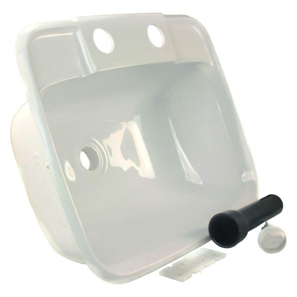 Plastic Drop-In Rectangular Single Bowl Molded Lavatory Sink, White