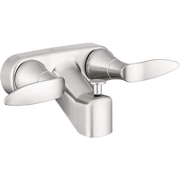 Picture of Dura Faucet DFTDF-SA110LH-SN RV Tub & Shower Faucet Valve Diverter with Winged Levers - Brushed Satin Nickel