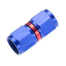 04 Female to Female AN & JIC Swivel Coupling - Red & Blue