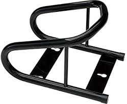 Cargo Control Motorcycle Chock with Wood Surface Hardware, Black Powder Coated