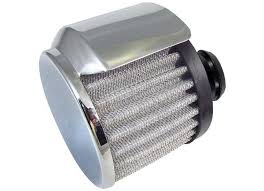 1.37 in. Clamp-on Breather with Sheild, Chrome Plated