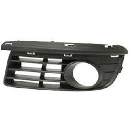 SHE9532A-99-3 Left Hand Front Bumper Outer Grille with Fog Lamp Hole for 2005-2010 Jetta SDN Gen5, Matte Black