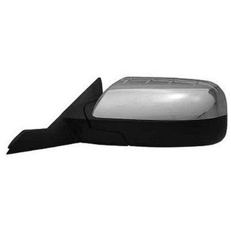 Left Hand Power Heated Folding Door Mirror with Cover, Memory & Puddle Lamp for 2008-2009 Taurus & Sable - Textured Black & Chrome