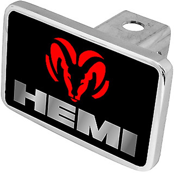 Hitch Plug with hemi Logo for Tow Hitch Cover44 Red