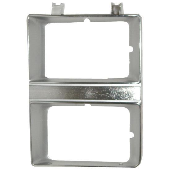 Left Hand Headlamp Door with Dual Rectangle Headlamp for 1981-1982 Chevy Pickup & Blazer, Chrome & Argent