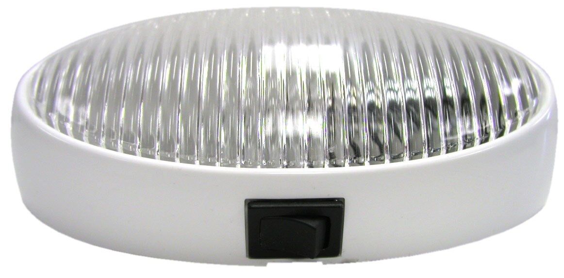 Oval Porch Utility Light with Switch - Clear