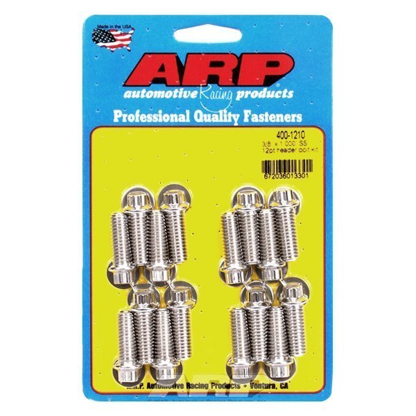 0.375 x 1.000 in. 12 Point Head Stainless Steel Polished Header Bolt Kit