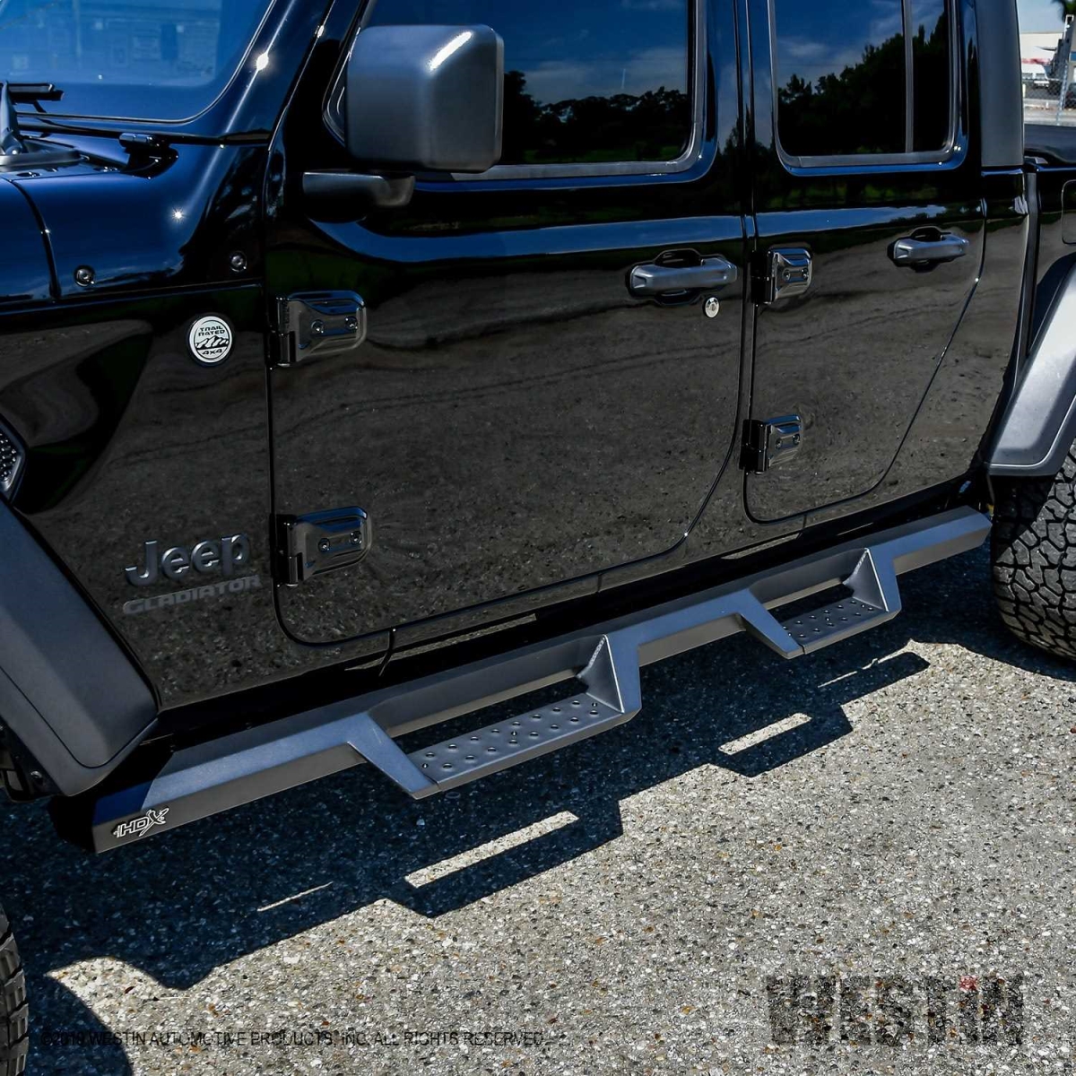 WES56-14165 Textured Black HDX Drop Nerf Step Bars for 2020-C Gladiator