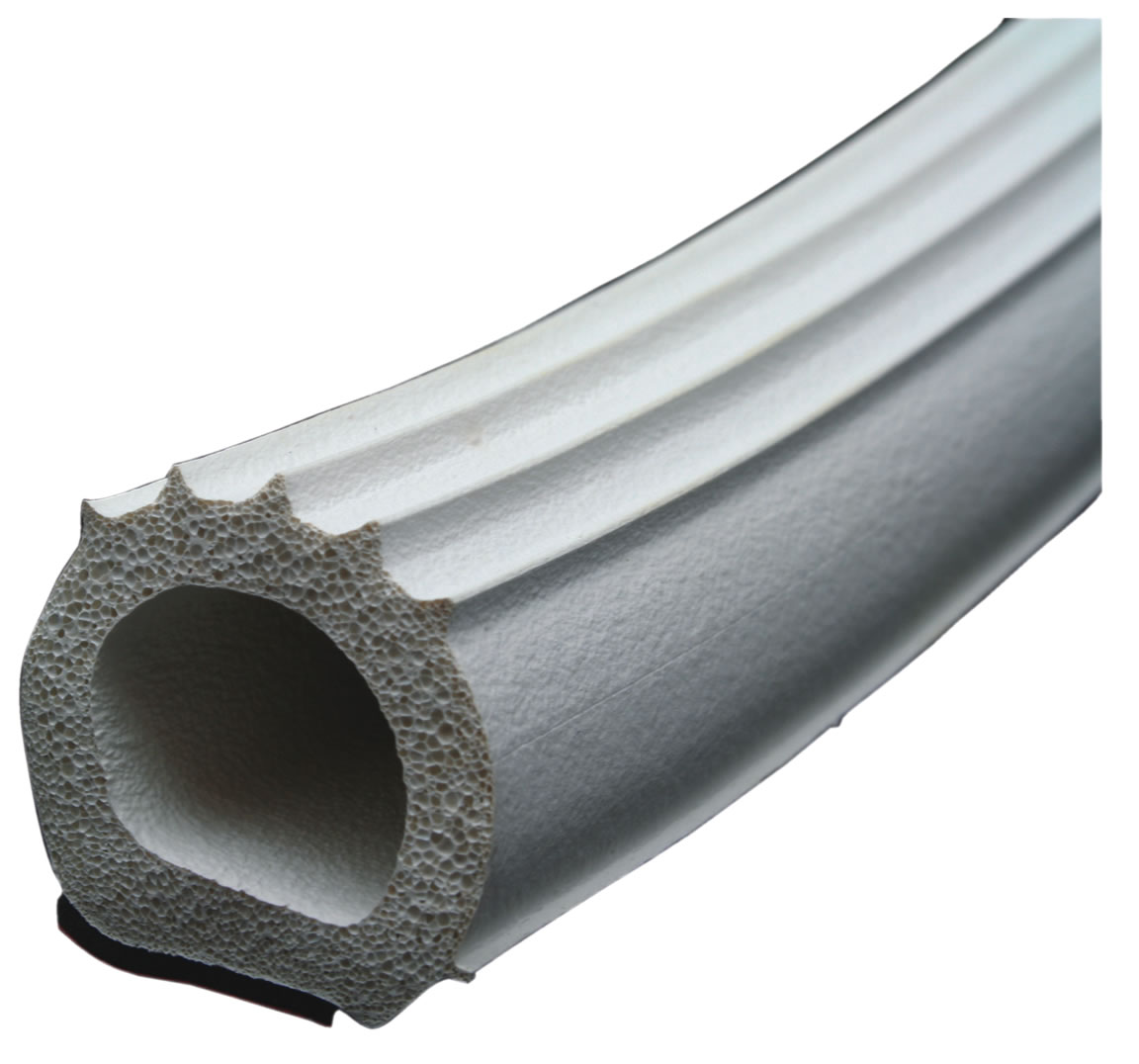 1 x 1 in. x 50 ft. Foam D Seal with Hats Tape, Red & White