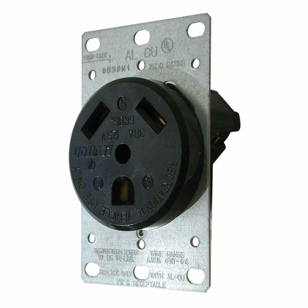 30A Receptacle with Metal Plate