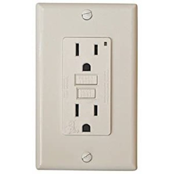 GFI Receptacle with LED Indicator Light, Black