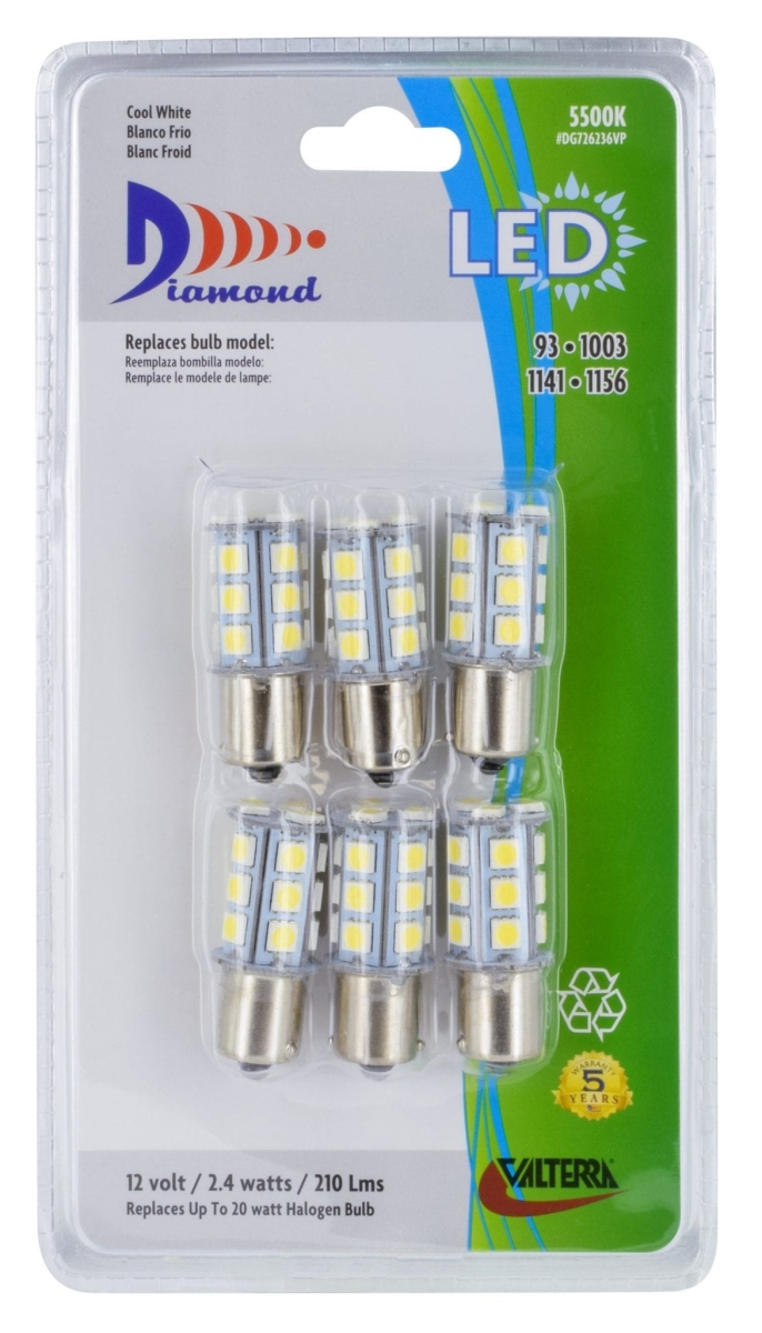Valterra  1141 LED Tower Bulb Multidirectional & Side Mount - Pack of 6