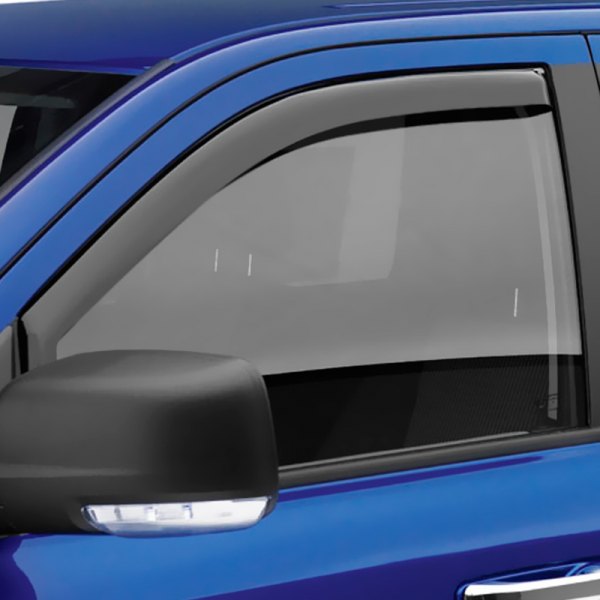 561391 In-Channel SlimLine Front Window Visors for 2015-2022 Chevy Colorado & 2015-2020 GMC Canyon Exit Cab, Dark Smoke - 2 Piece