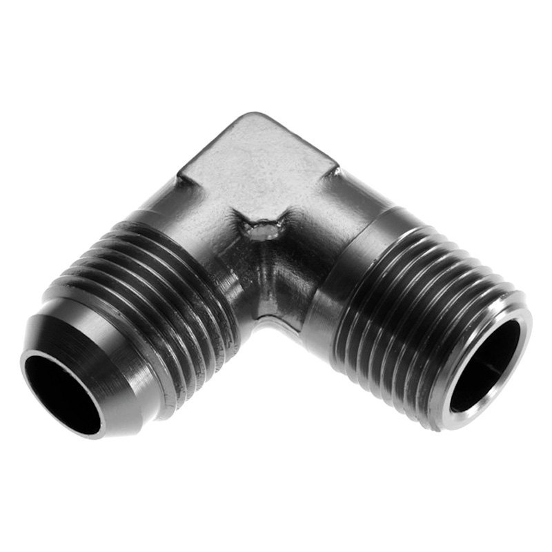 06AN 90 deg to 08 NPT Male Adapter - Black