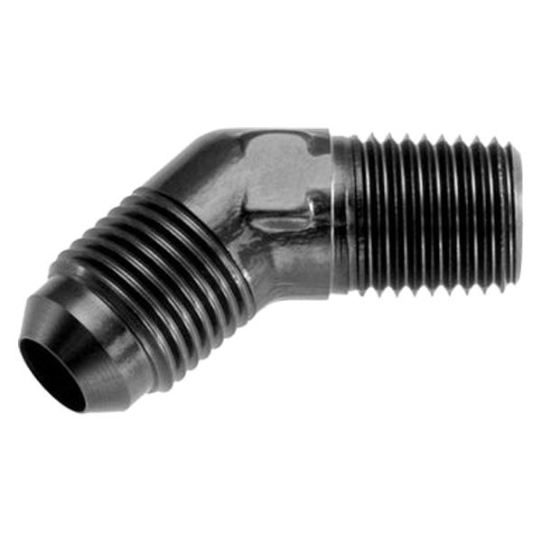 10AN 45 deg to 06 NPT Male Adapter - Black