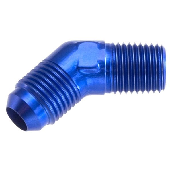 16AN 45 deg to 12 NPT Male Adapter - Blue