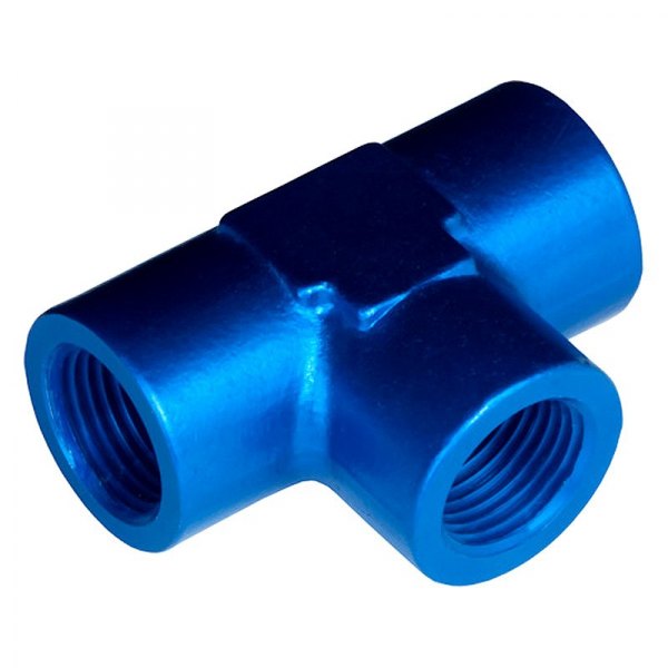 0.25 in. NPT Female Tee Adpater Brass, Blue